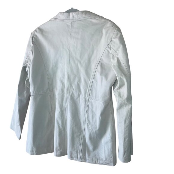 Razo Vintage Womens Jacket Size Large Cream Leather Pockets Casual Mexico - Picture 12 of 16